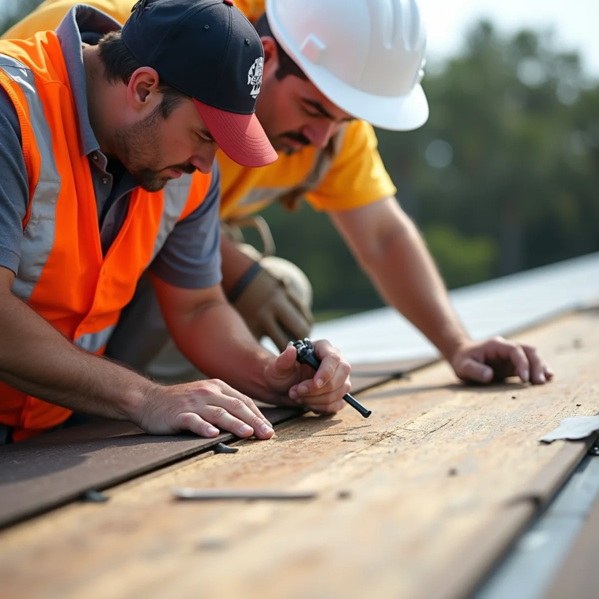 Roof decking renailing with 8d ring-shank nails inspected to meet Florida Building Code